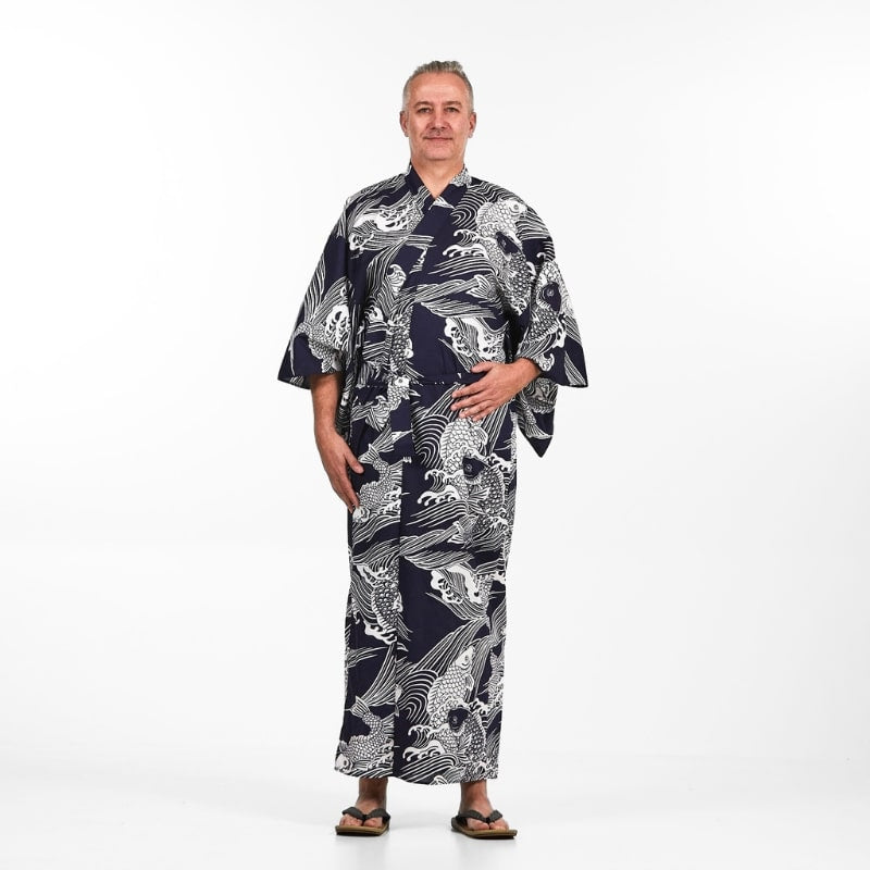 Men's Carpe Koï Yukata Kimono - S