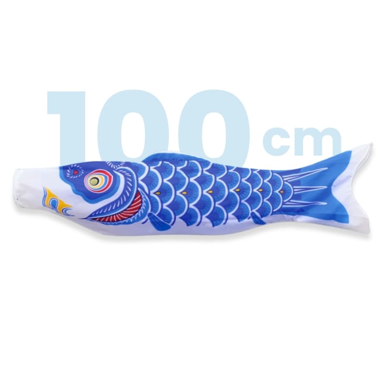 Blue Traditional Japanese Koinobori - 100 cm