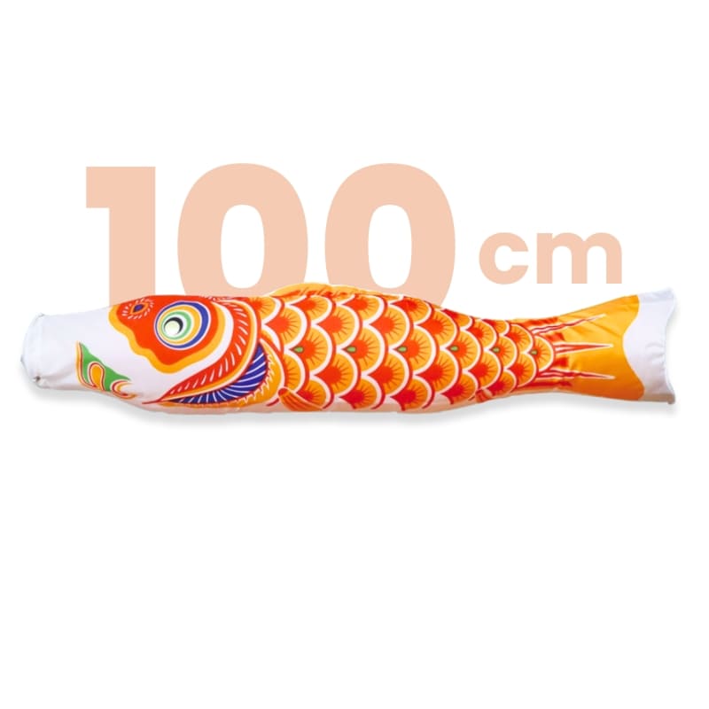 Traditional Japanese Koinobori Orange - 100 cm