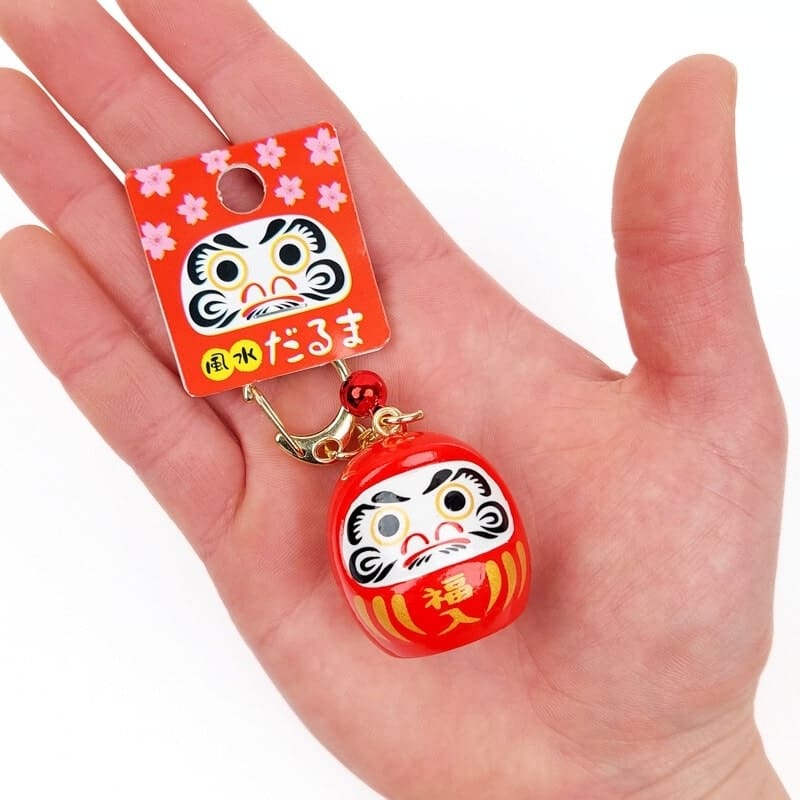 Large Japanese Keychain - Daruma (Color of Choice)