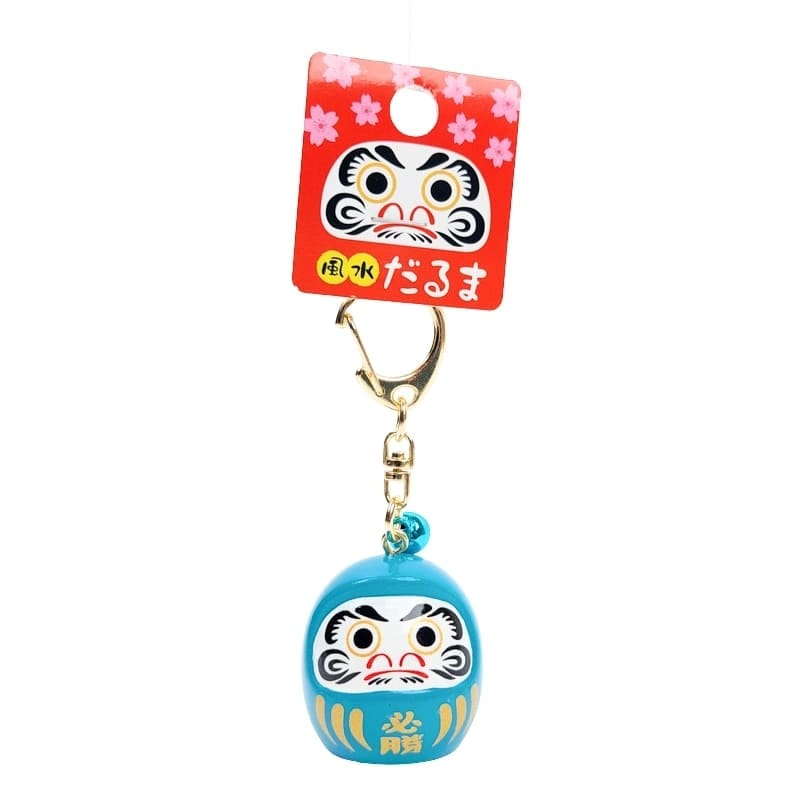 Large Japanese Keychain - Daruma (Color of Choice) Blue