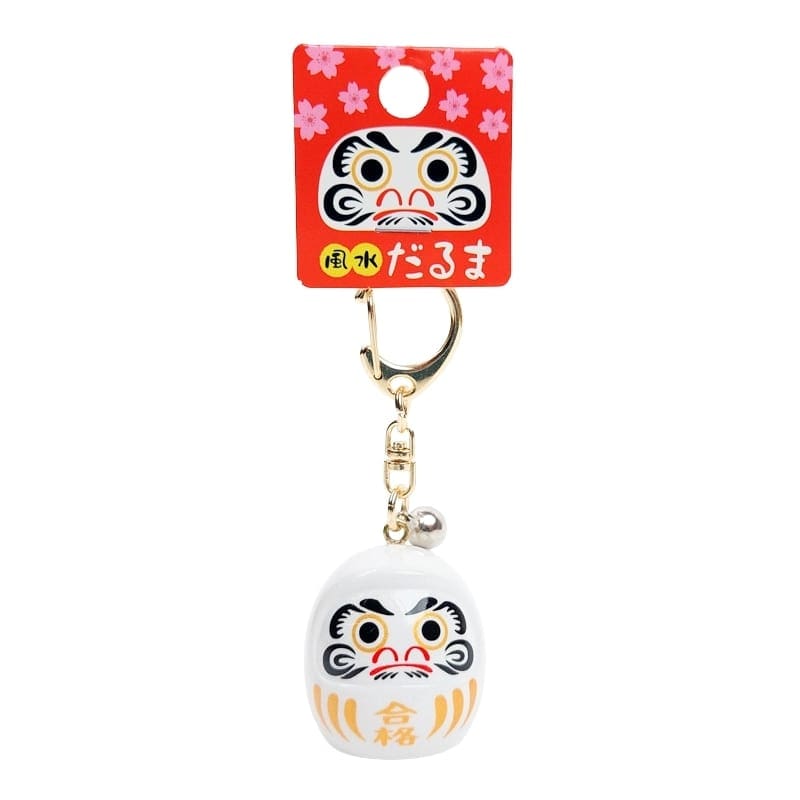 Large Japanese Keychain - Daruma (Color of Choice) White