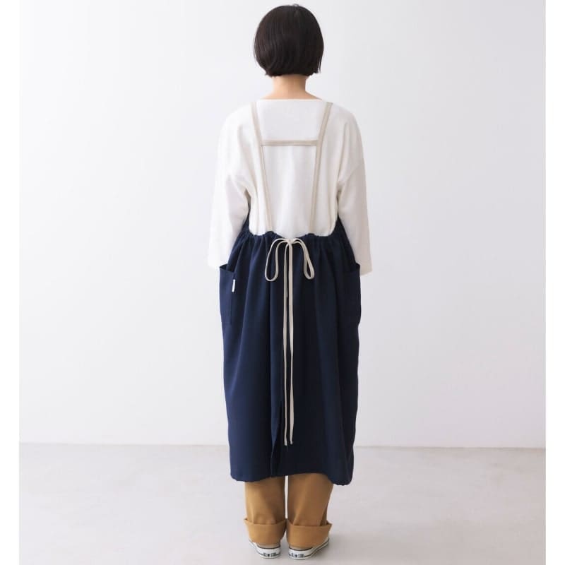 Long Japanese Apron Navy Blue