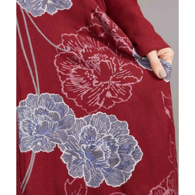 Long Red Cardigan One Size
