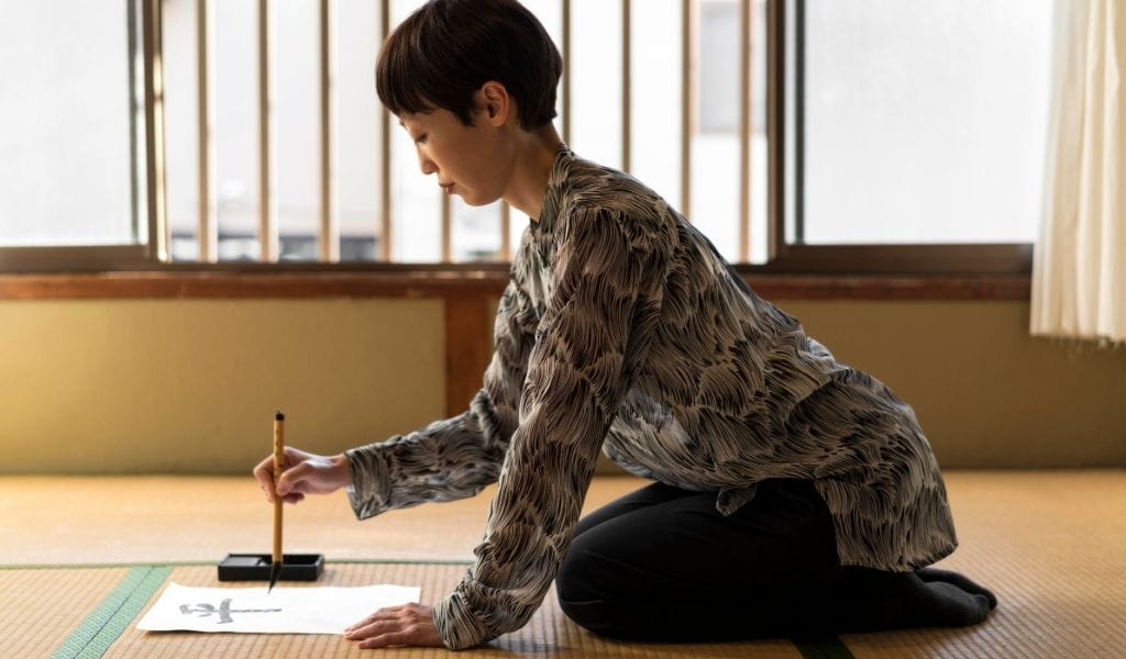 Zen meditation and calligraphy