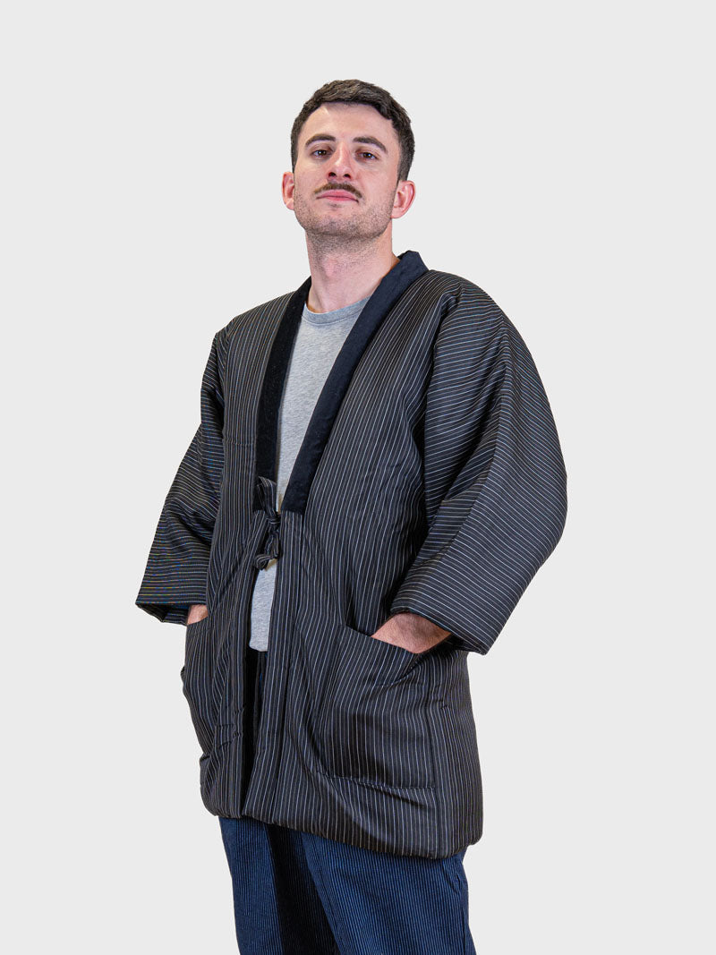 Men’s Hanten Jacket – Black Tatejima Stripes