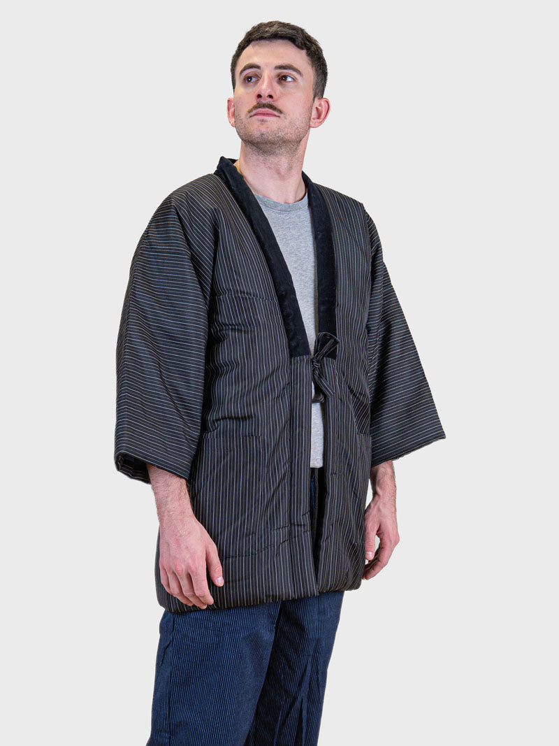 Men’s Hanten Jacket – Black Tatejima Stripes ML