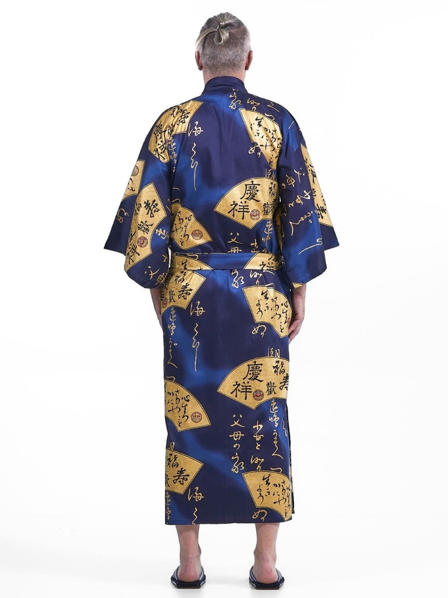 Men’s Japanese Kimono – Sensu Gold One Size