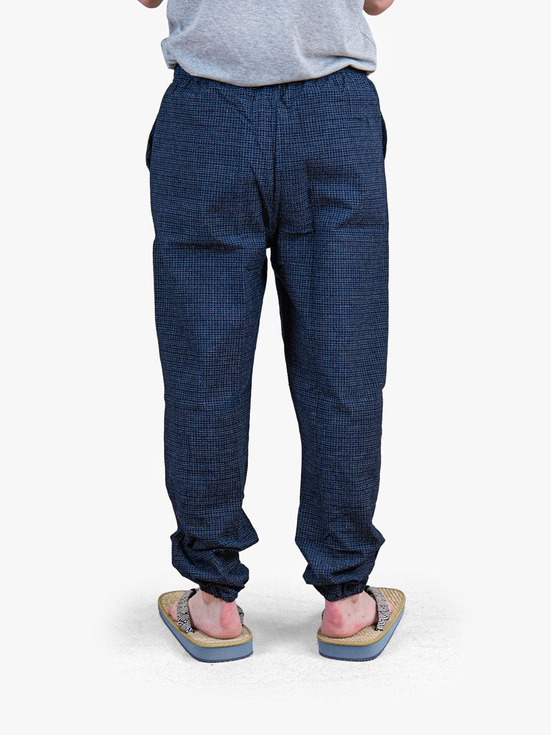 Men’s Japanese Trousers – Midnight Blue Kōshi Check