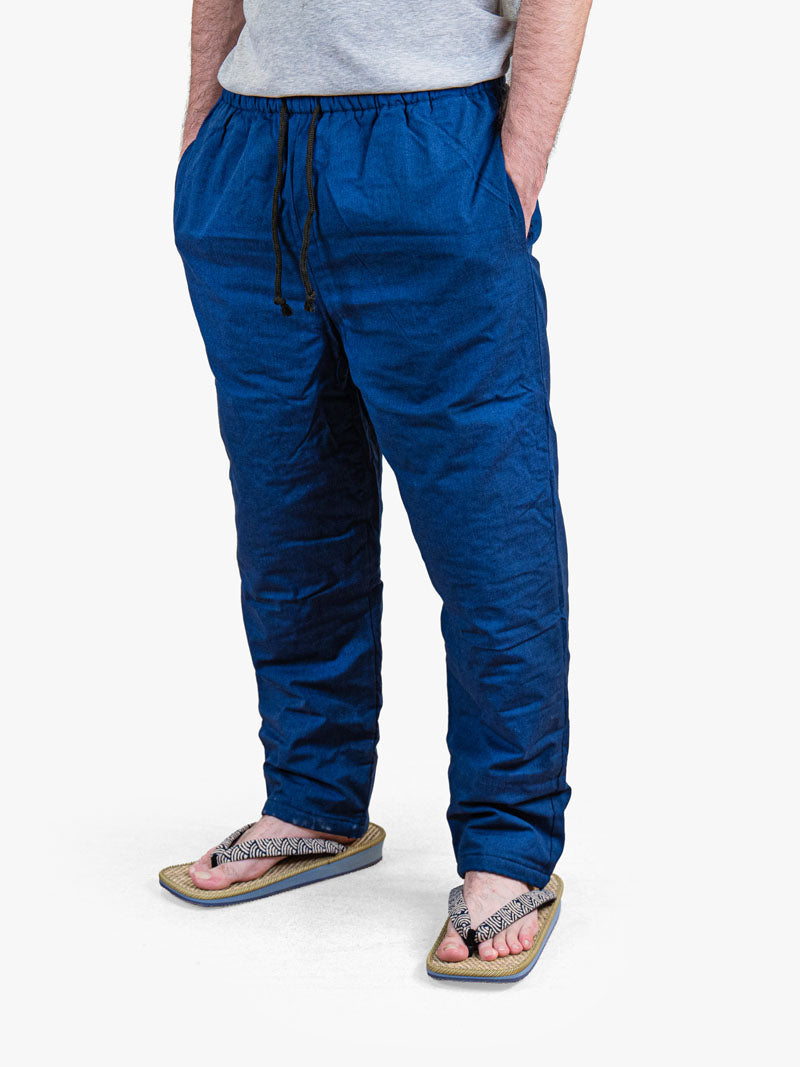 Men’s Japanese Trousers – Quilted Blue