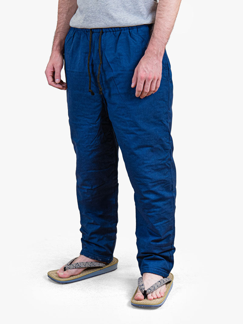 Men’s Japanese Trousers – Quilted Blue