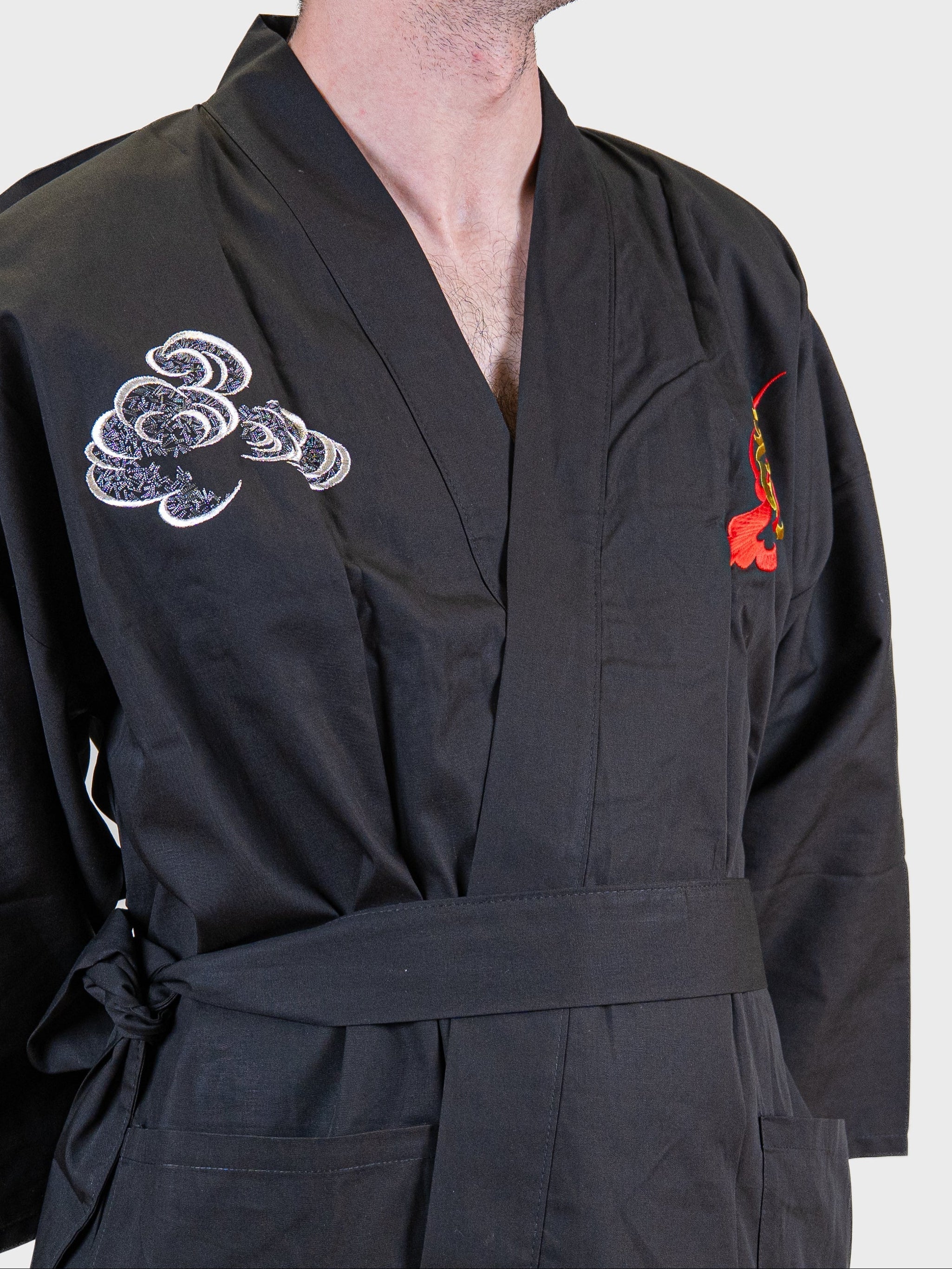 Men’s Oversized Happi Kimono – Embroidered Dragon