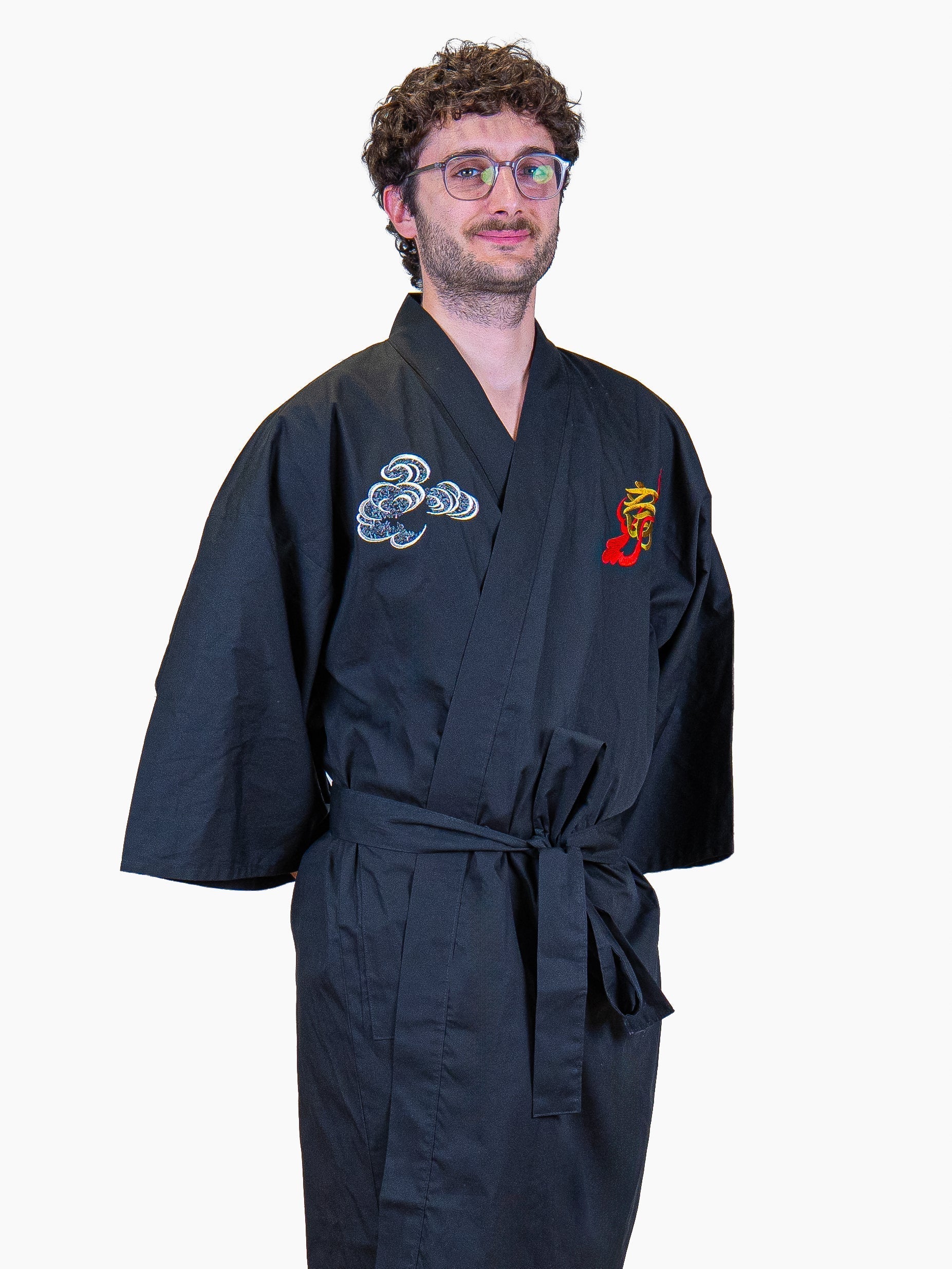 Men’s Oversized Happi Kimono – Embroidered Dragon