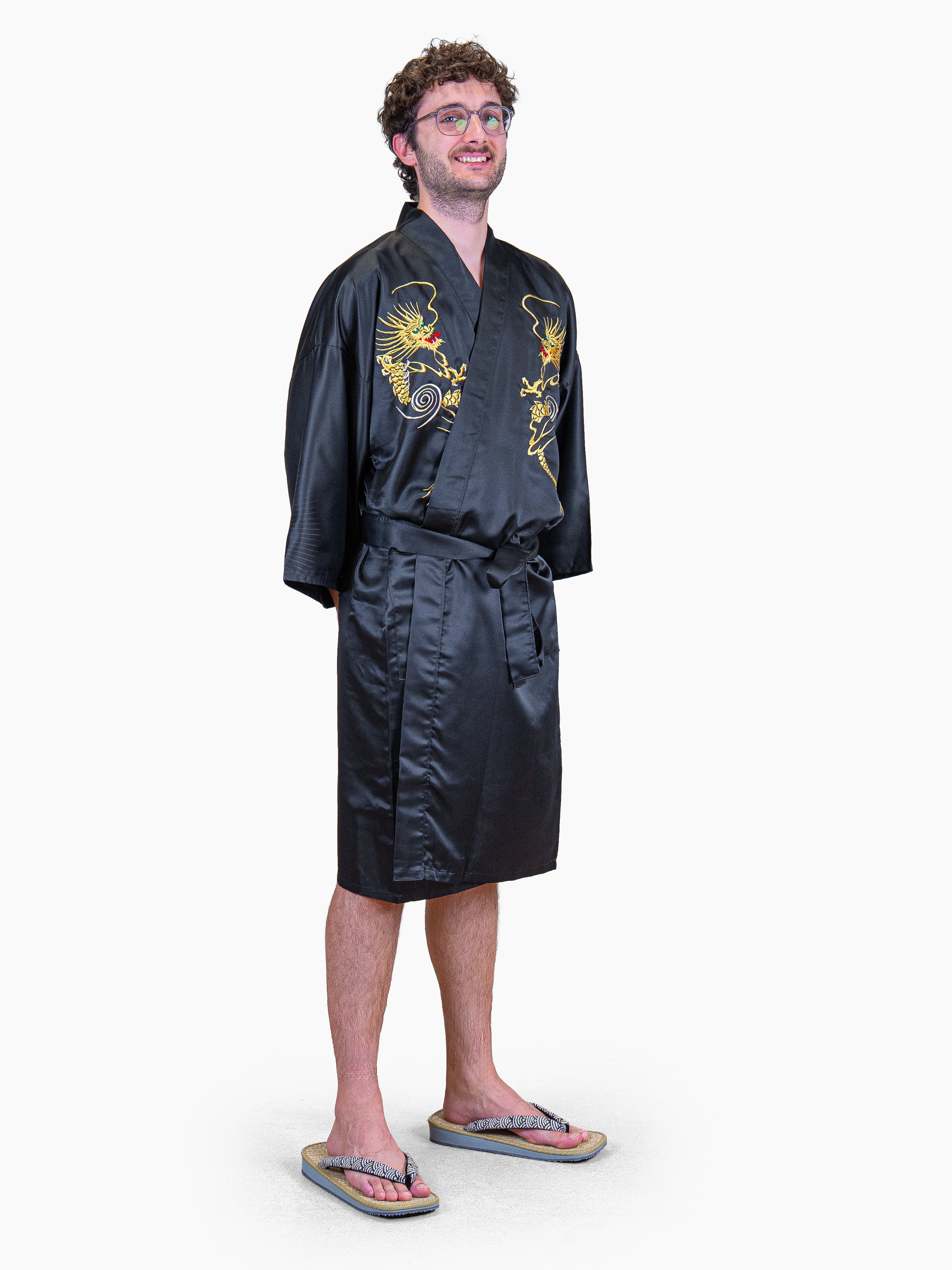 Men’s Oversized Happi Kimono – Golden Dragon