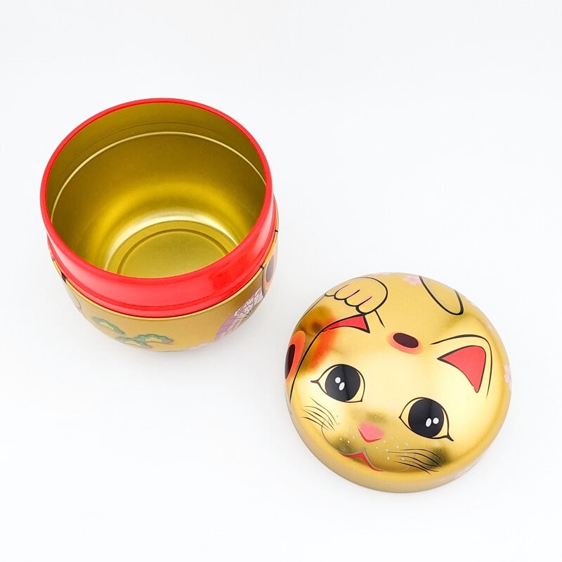 Metal Tea Box - Golden Maneki Neko | Japan Avenue
