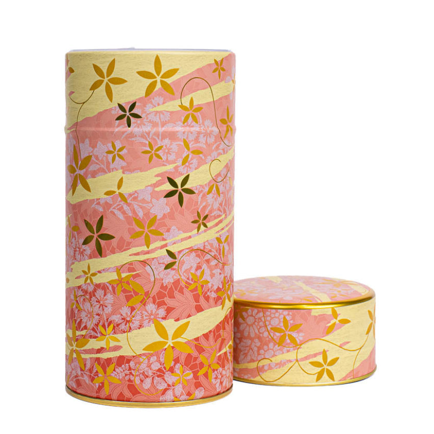 Metal Tea Caddy - Floral Pink