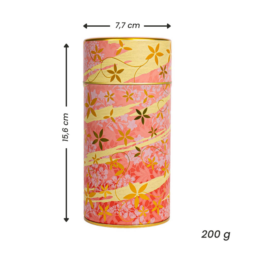 Metal Tea Caddy - Floral Pink