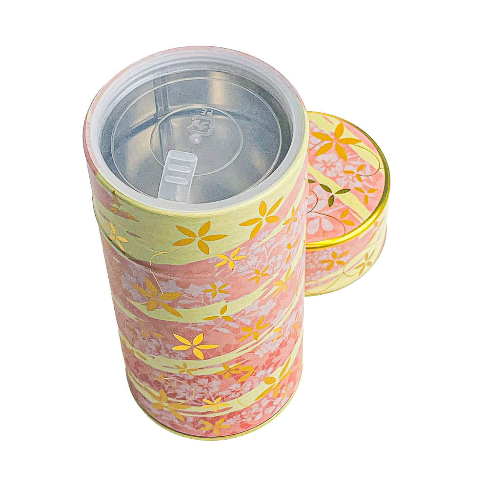 Metal Tea Caddy - Floral Pink