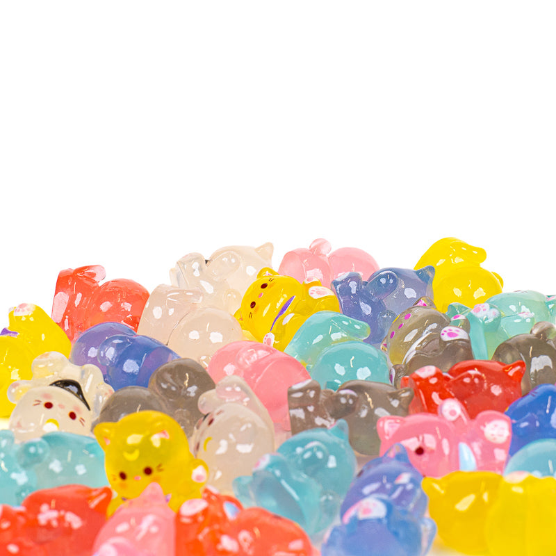 Mini Figurine - Colourful Glow-in-the-Dark Cat