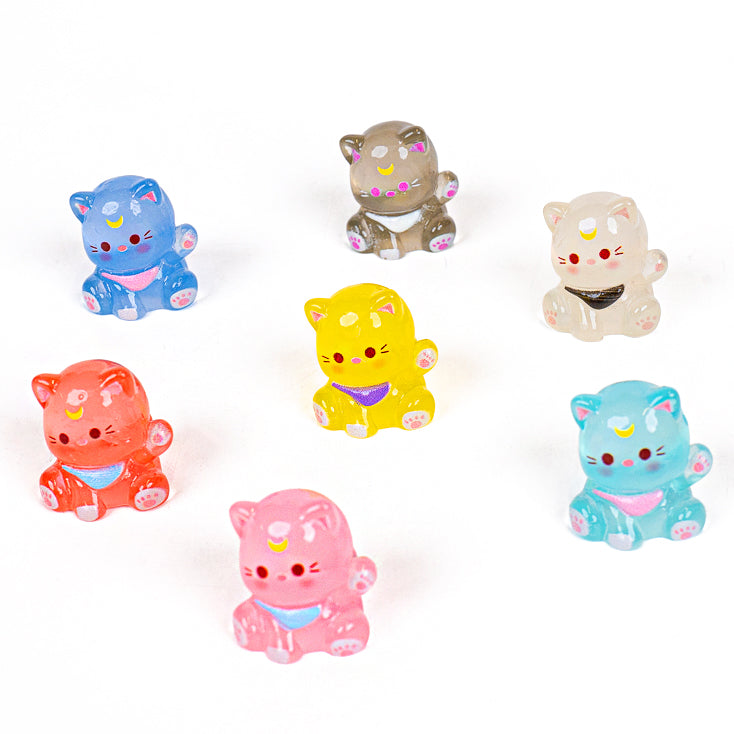 Mini Figurine - Colourful Glow-in-the-Dark Cat