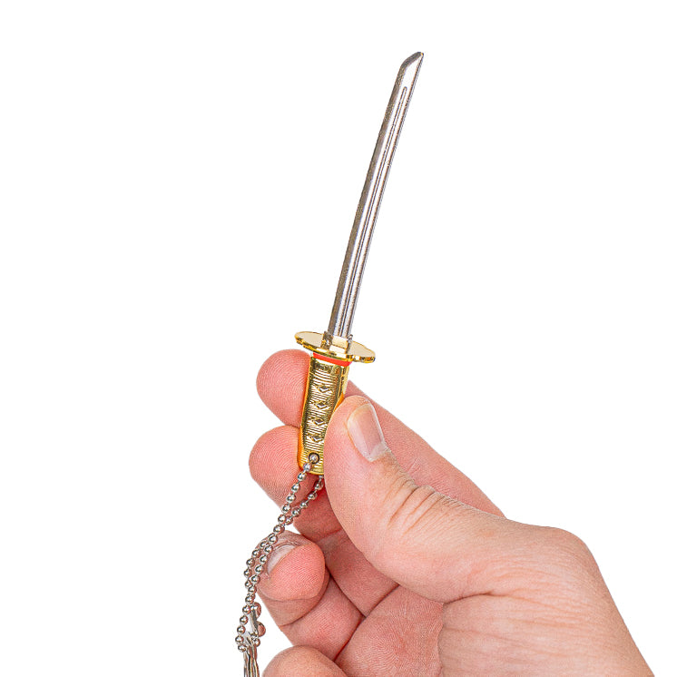 Mini Katana Keyring - Gold Dragon