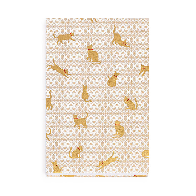 Mino Washi Goshuin Notebook - Asanoha Cat