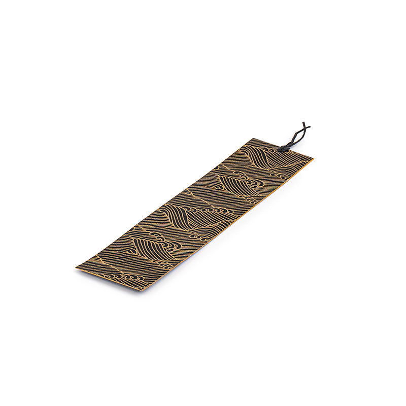 Mino Washi Japanese Bookmark - Black Waves