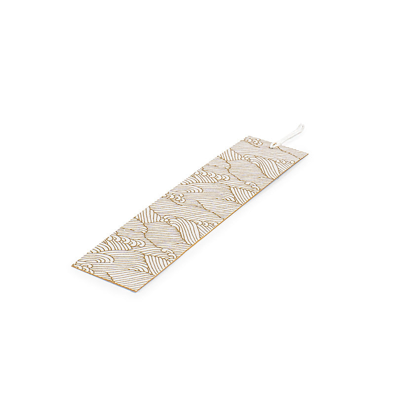 Mino Washi Japanese Bookmark - White Waves