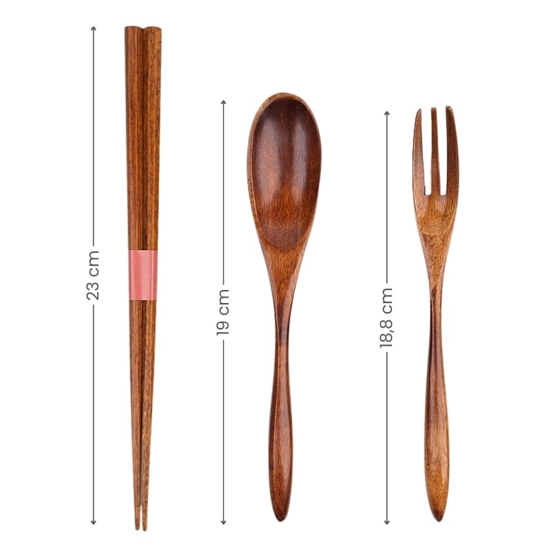 Natural Wooden Cutlery Set - Japan