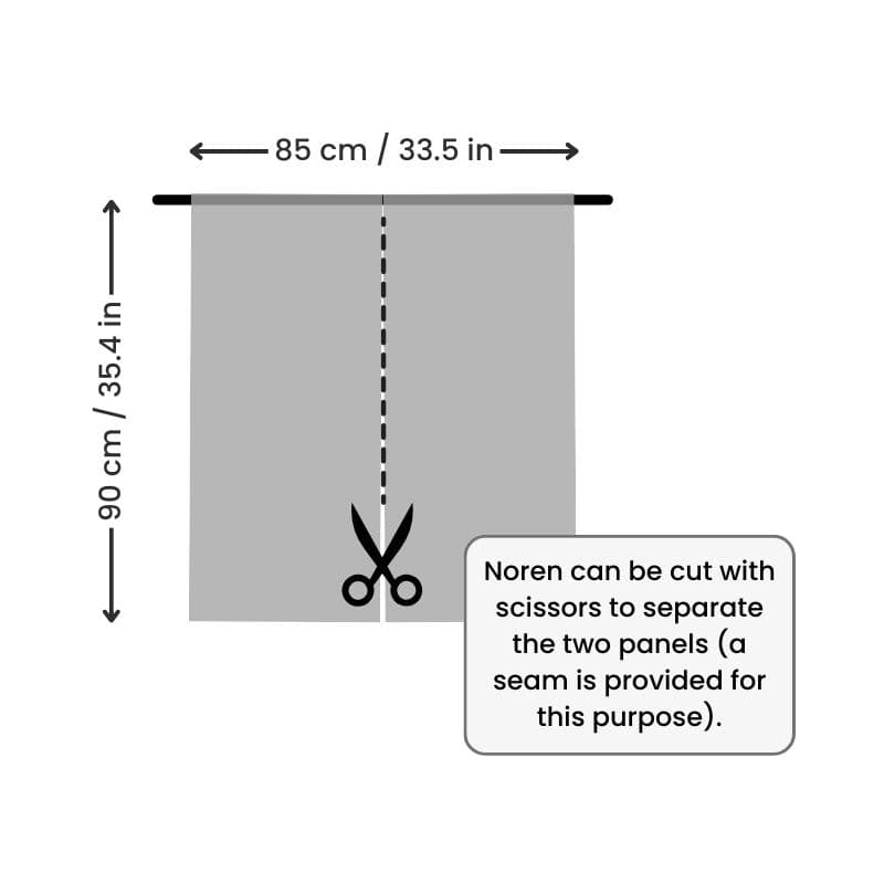 Noren Curtain - Sento 85 x 90 cm (33.5’’ x 35.4’’)