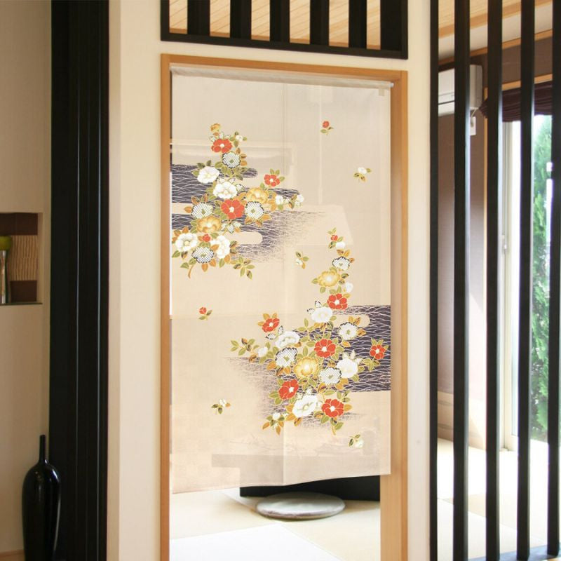 Noren Curtain - Tsubaki 85 x 150 cm (33.5’’ x 59’’)