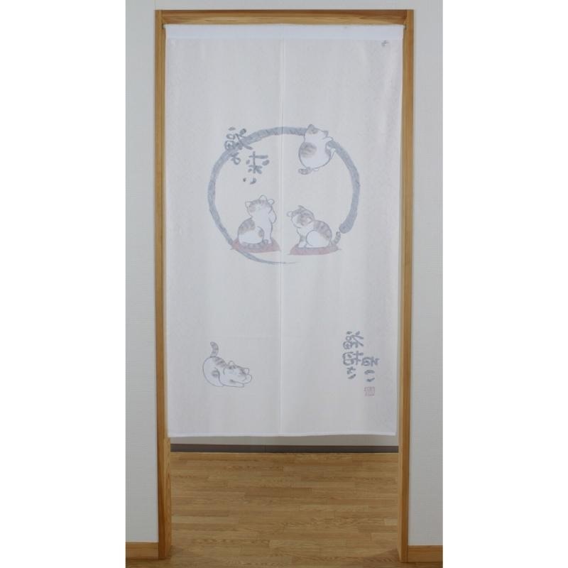 Noren Curtain Zen Cat 85 x 150 cm (33.5’’ x 59’’)