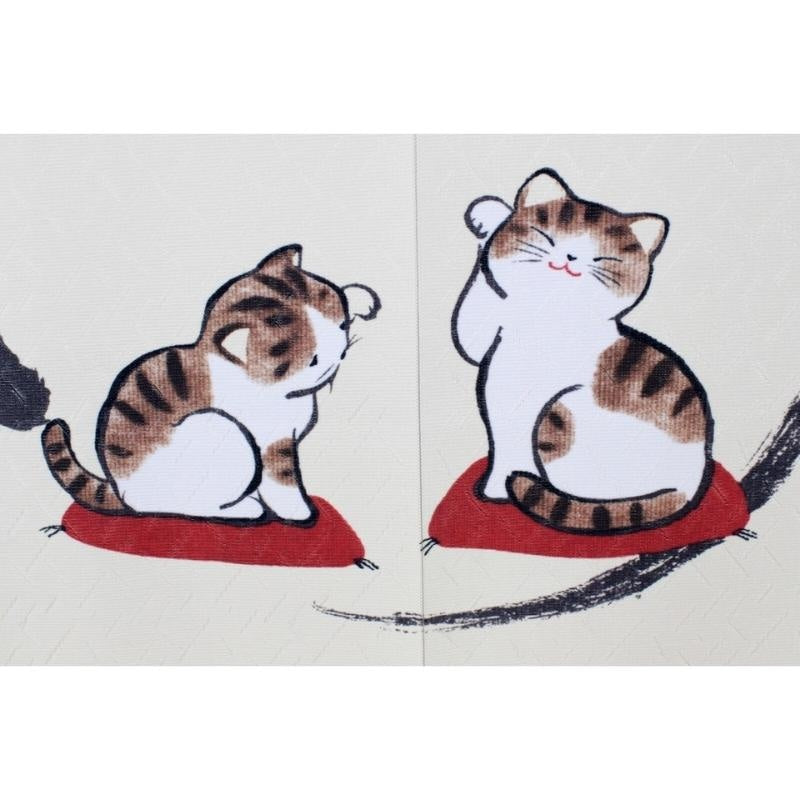 Noren Curtain Zen Cat 85 x 150 cm (33.5’’ x 59’’)