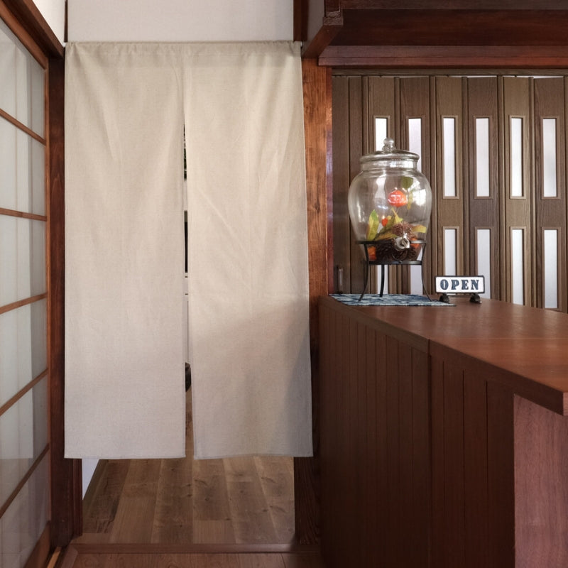 Japanese Noren Natural Linen - 85 x 150 cm