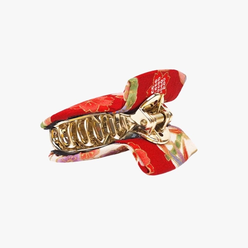 Japanese Hair Clip Red Fabric