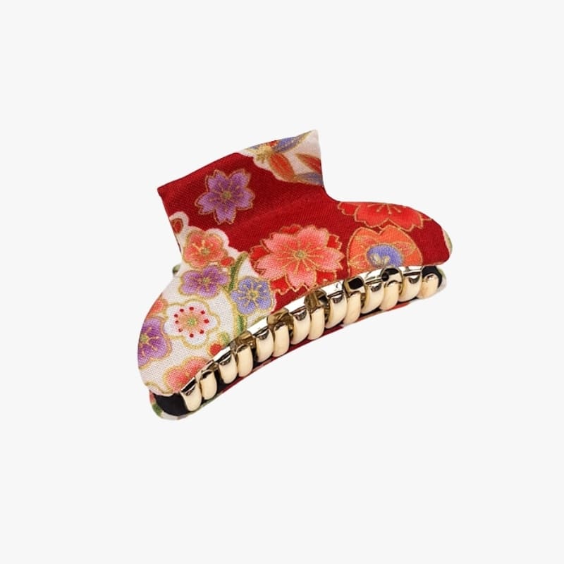 Japanese Hair Clip Red Fabric