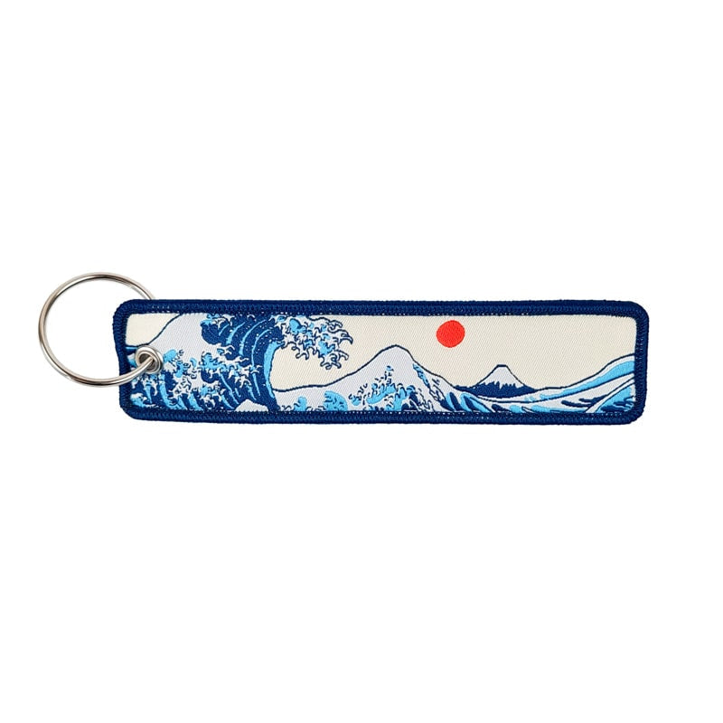 Grande Vague Embroidered Keyring