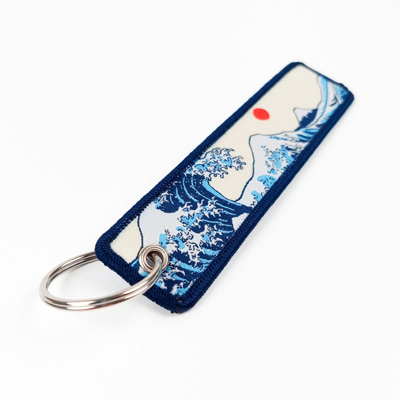 Grande Vague Embroidered Keyring