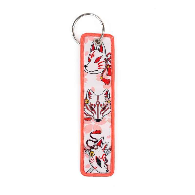 Kitsune Embroidered Key Chain