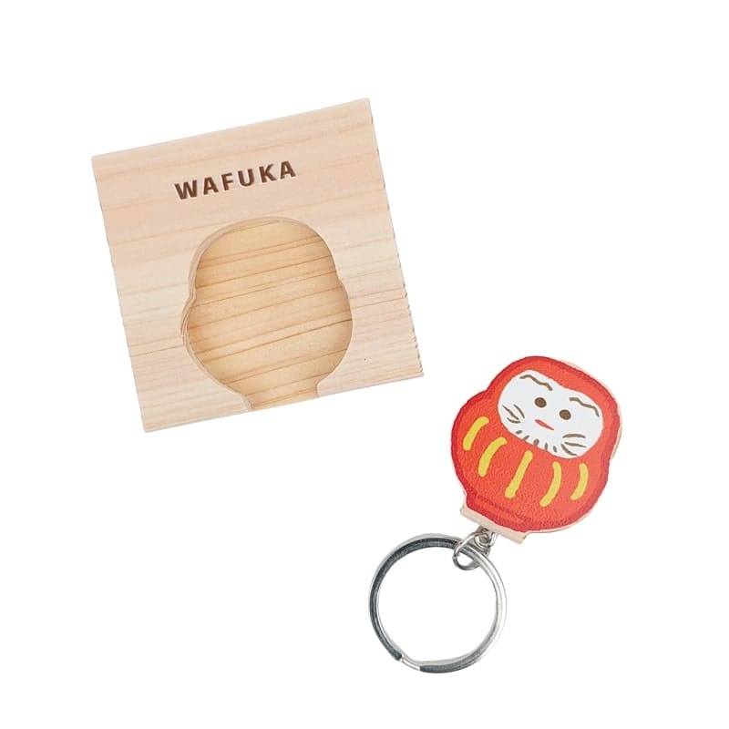 Porte-Clé Japonais en Cyprès Daruma