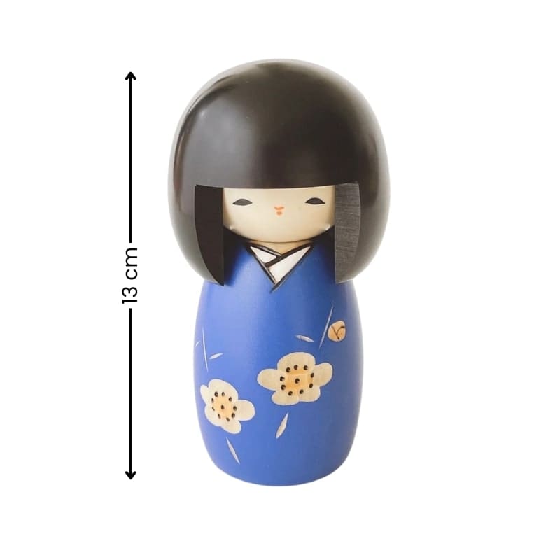 Poupée Kokeshi Kaika Bleue