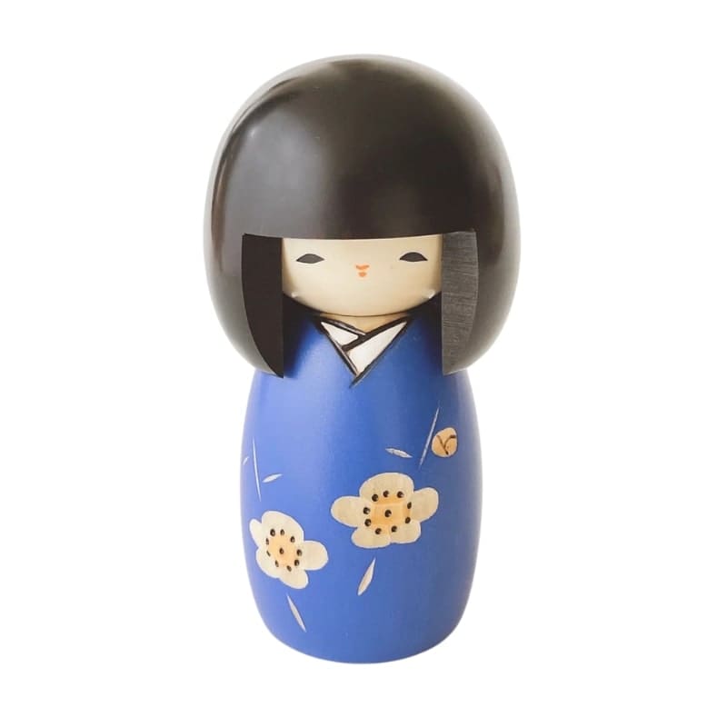 Poupée Kokeshi Kaika Bleue