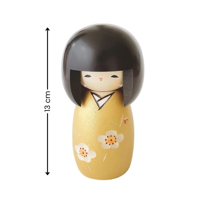 Poupée Kokeshi Kaika Dorée