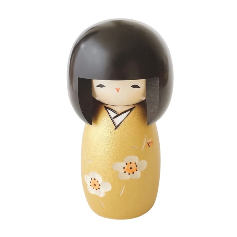 Poupée Kokeshi Kaika Dorée