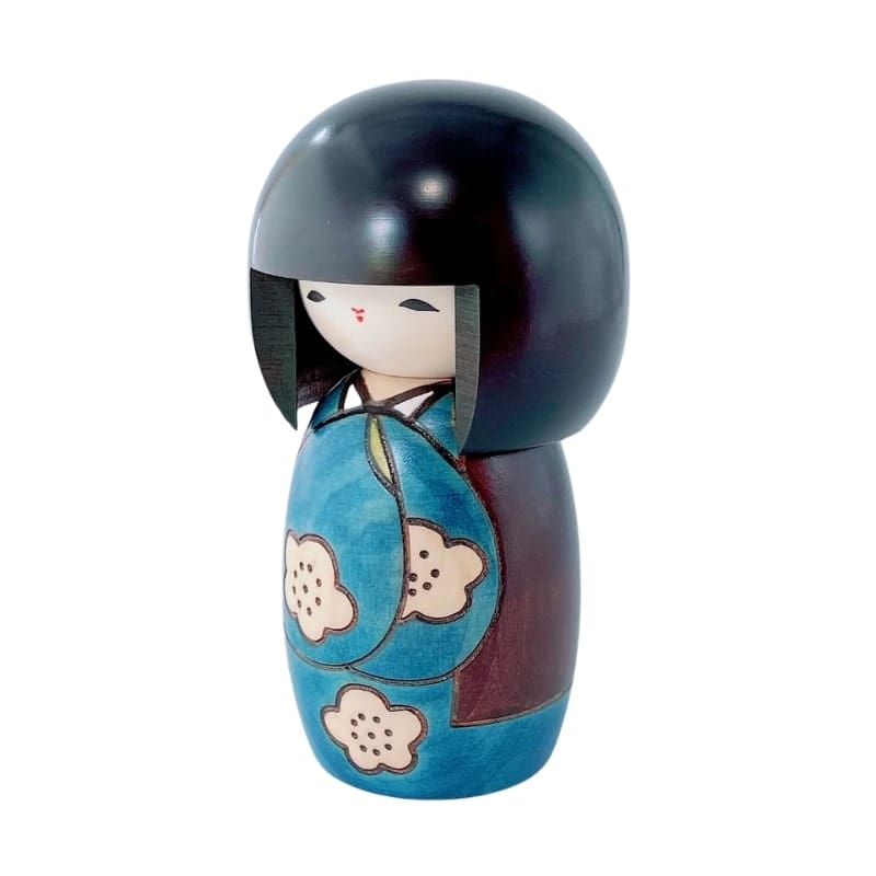 Poupée Kokeshi Kōjitsu Bleue