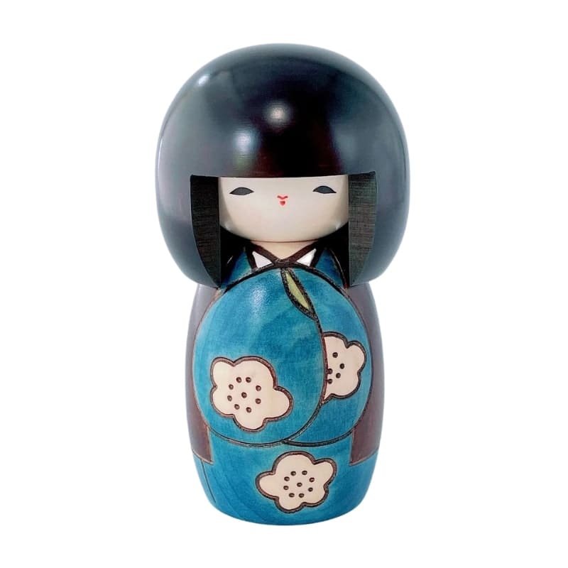 Poupée Kokeshi Kōjitsu Bleue