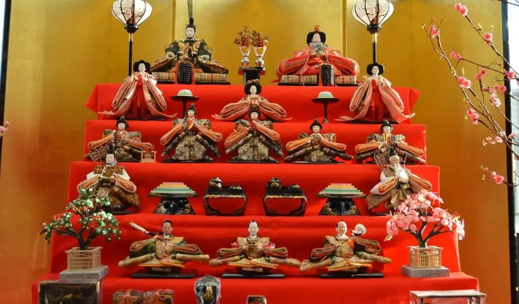 Hina dolls on their red stage