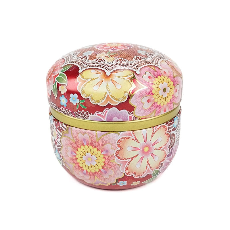 Red Metal Japanese Tea Box