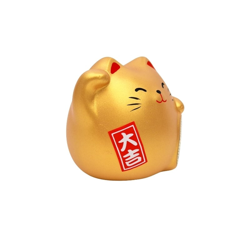 Round Maneki Neko - Gold