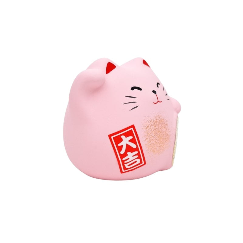 Round Maneki Neko - Pink